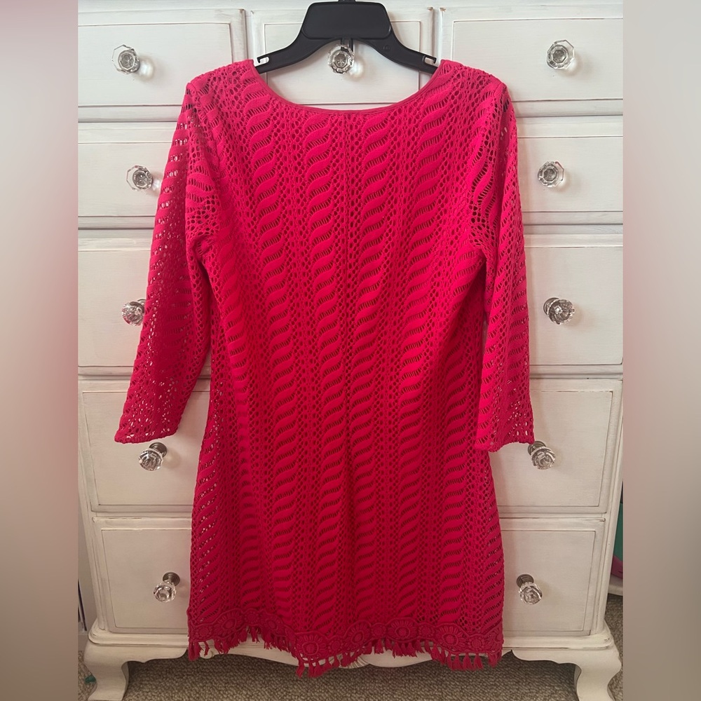 Lilly Pulitzer Vibrant Pink Long Sleeve Dress - Picture 3 of 4